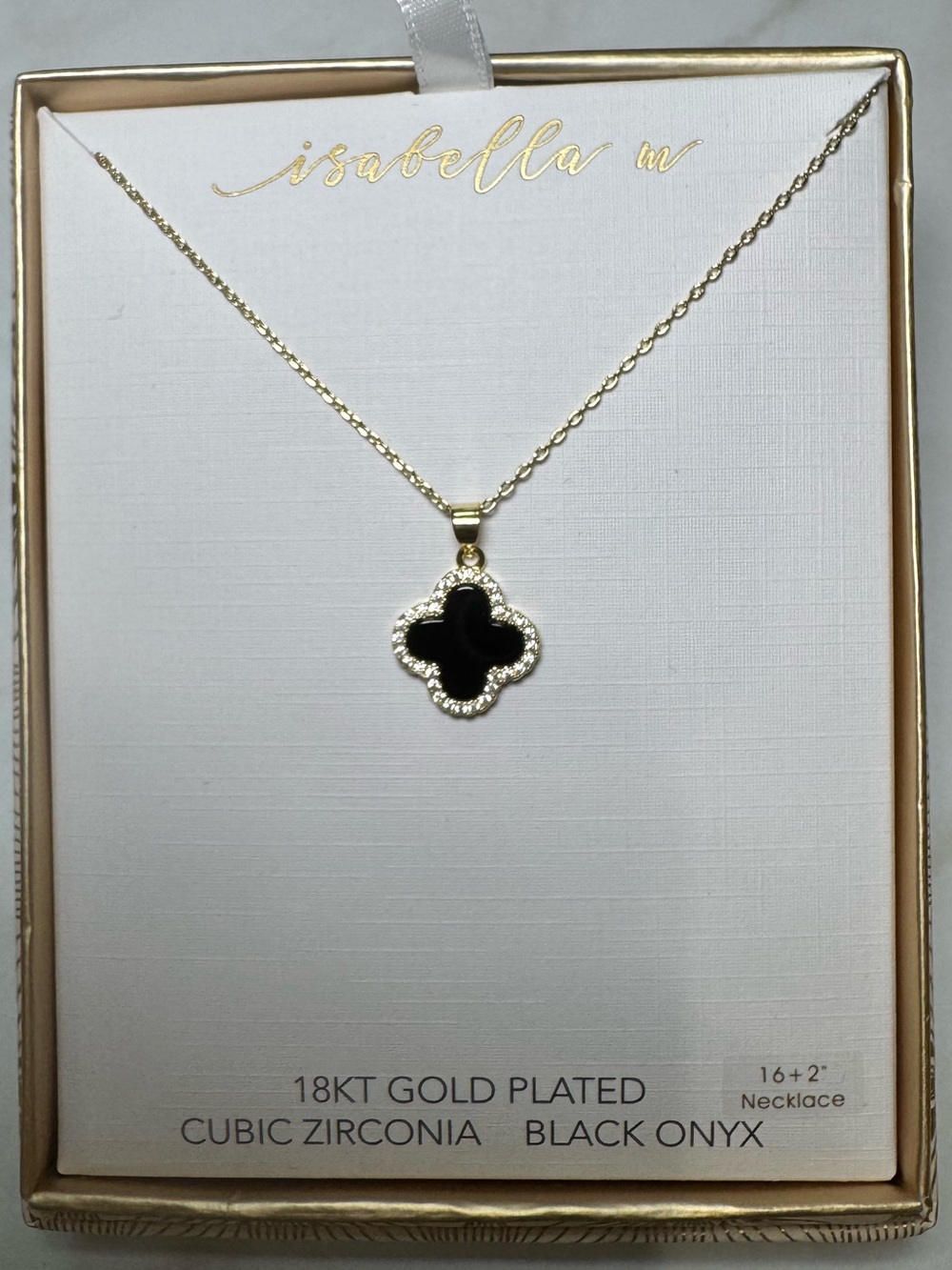 Black Onyx Clover Necklace